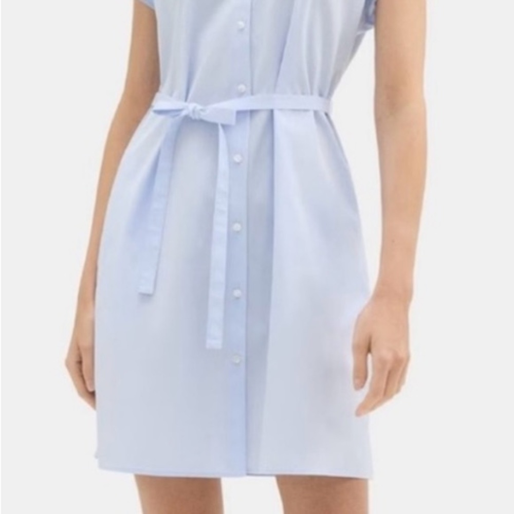 Theory Dolman Poplin Dress in Olympic Downing Blue – Size L NWT - Picture 2 of 7